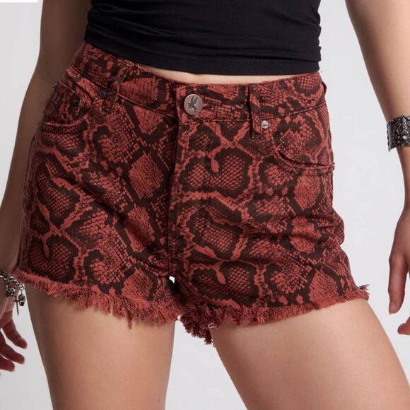 NWOT One Teaspoon Bonitas High Waist Denim Shorts - Python size 26 women's - Picture 2 of 16